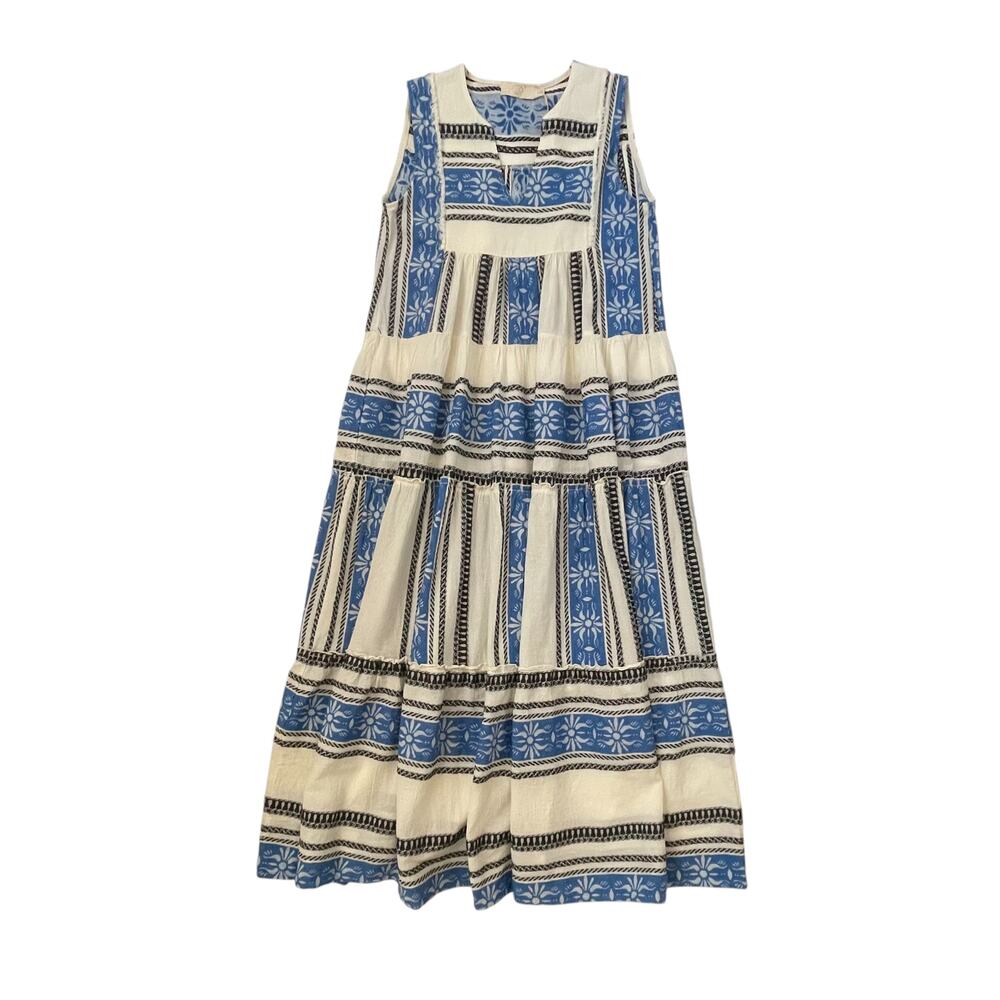 NWT DS Collection Maxi Midi Dress - Greece -Mediterranean - Blue + White - S/M